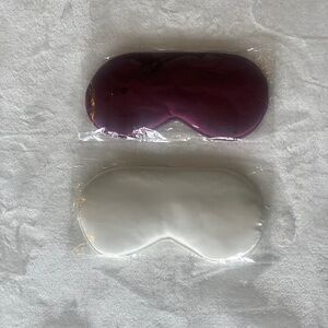 Burgundy and Off-White Sleep eye masks (2 mask bundle) with elastic band, New!
